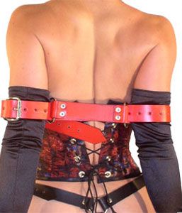 red bondage belt